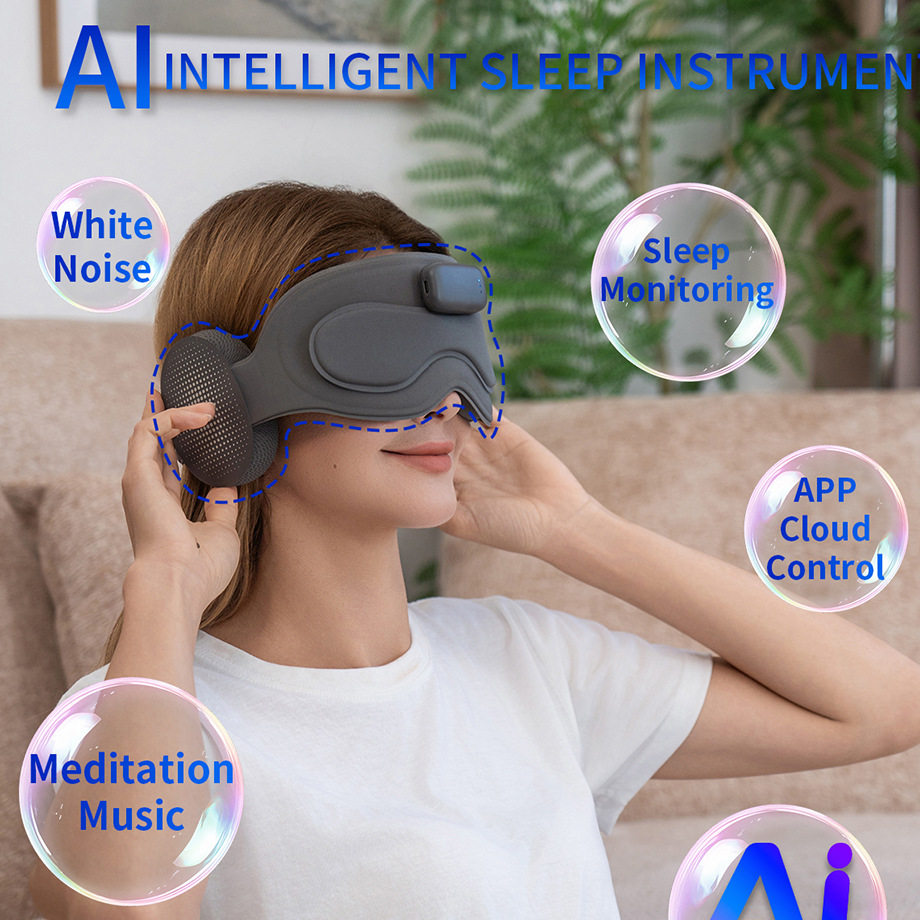 Sleep Mask Pro blackout sleep mask with built-in flat Bluetooth speakers