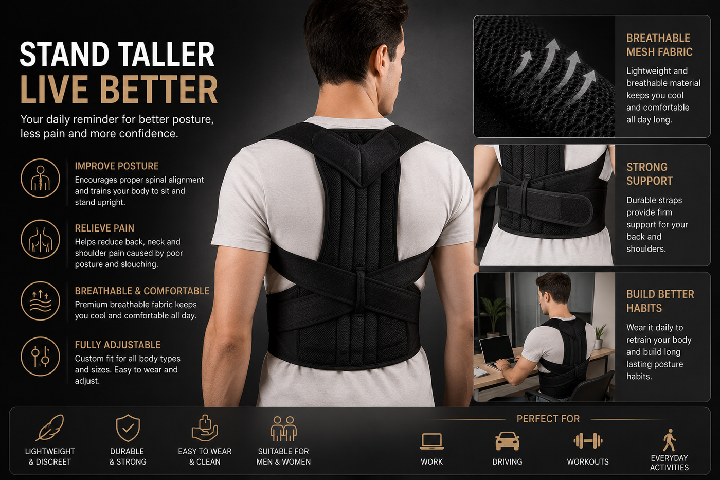 Invisible Posture Belt — Discreet All-Day Wear